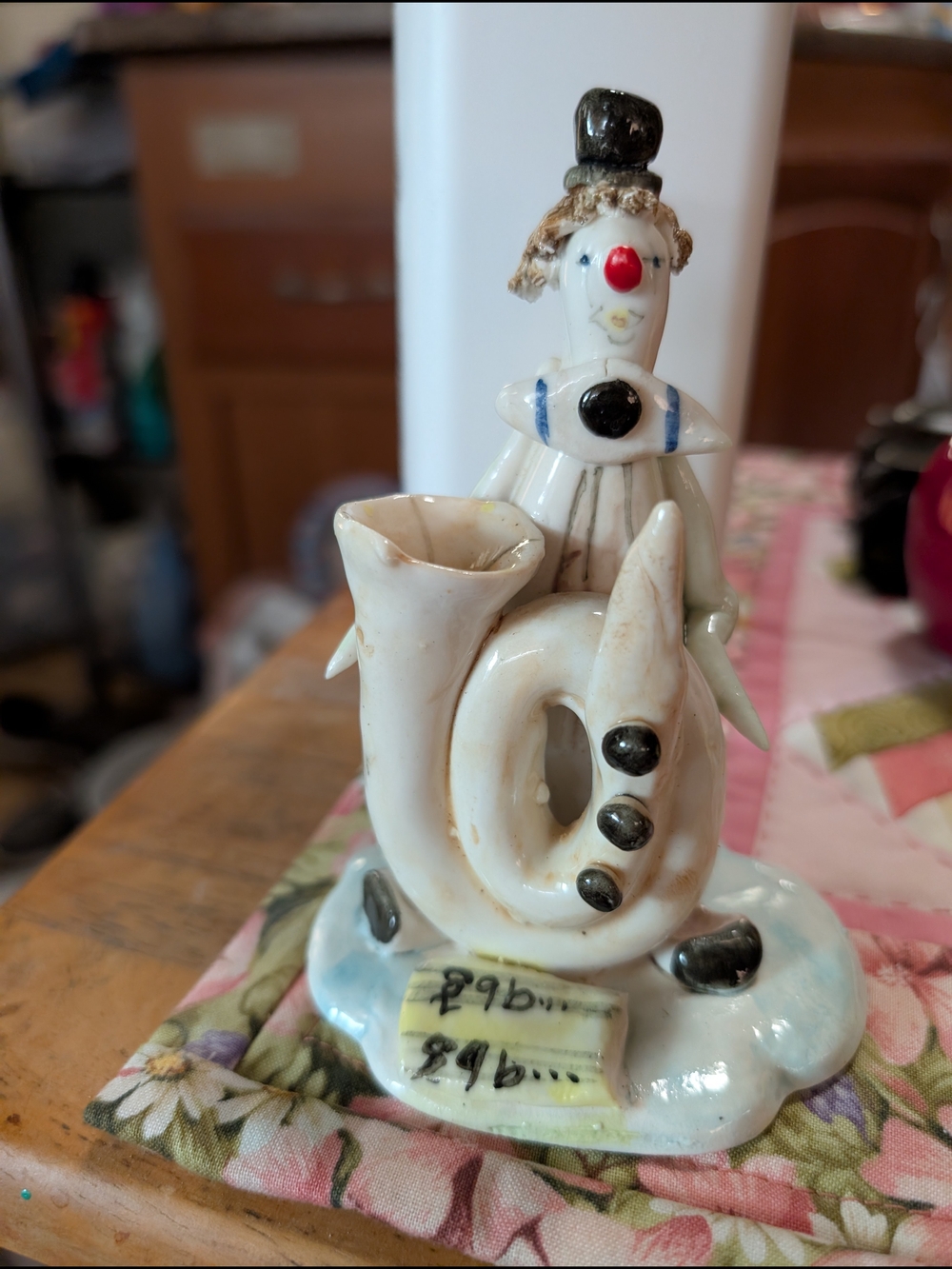 Lino Zampiva Clown Musician Figurine Porcelain Italy